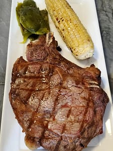 Steak and Corn on Plate